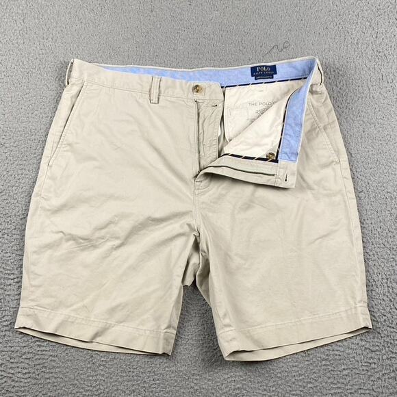 Polo Ralph Lauren Stretch Classic Fit Chino Shorts Men's 38 Beige Causal Outdoor - Picture 1 of 13